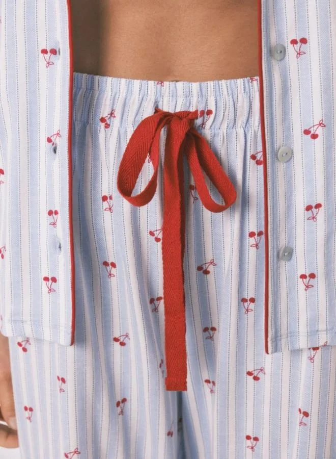 women'secret  Cotton striped cherry print classic pyjamas for Women | Best Price UAE